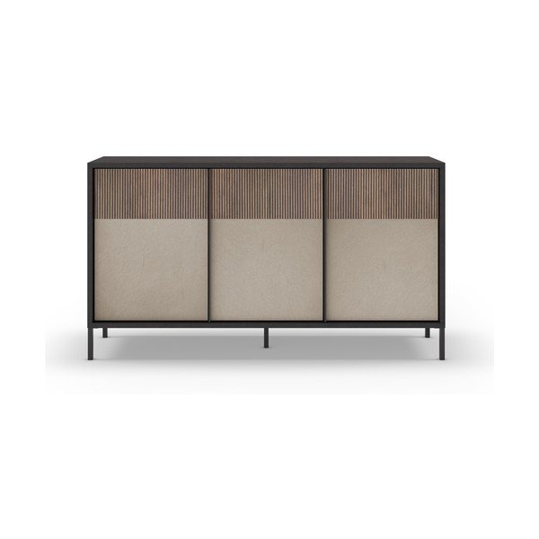 Antracitovo-světle hnědá nízká komoda 156x86 cm Amalia – Marckeric