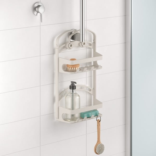 Šedá závěsná plastová koupelnová polička – Metaltex-image-1