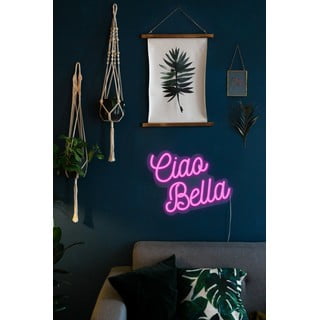 Růžová nástěnná svíticí dekorace Candy Shock Ciao Bella, 40 x 28,5 cm