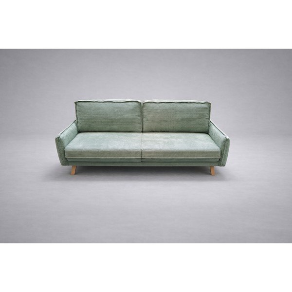 Světle zelená manšestrová rozkládací/s úložným prostorem pohovka 218 cm Tori - II. jakost – Bonami Selection-image-1