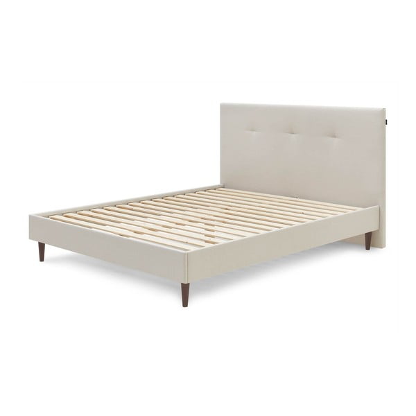Béžová čalouněná dvoulůžková postel s roštem 160x200 cm Tory – Bobochic Paris