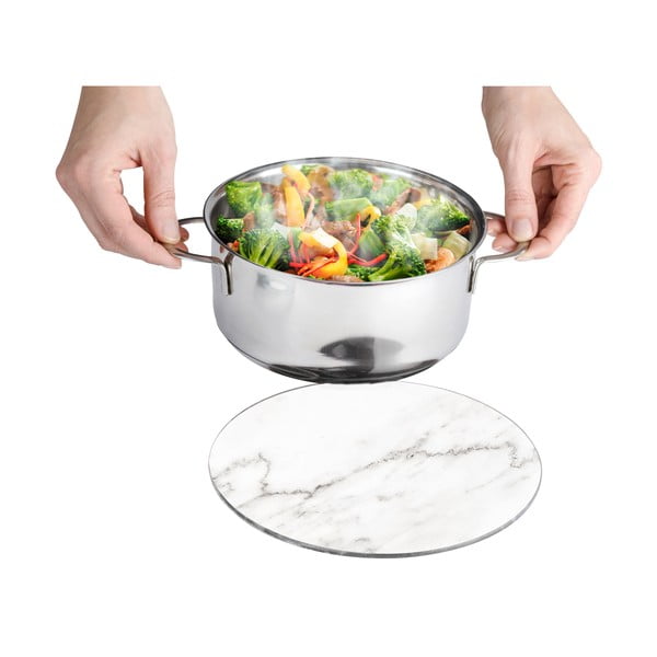Skleněná podložka pod hrnec Wenko Marble, ø 20 cm-image-2