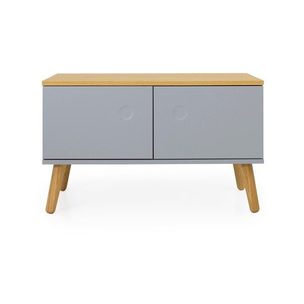 Šedá lavice s nohami z dubového dřeva Tenzo Dot-image-1