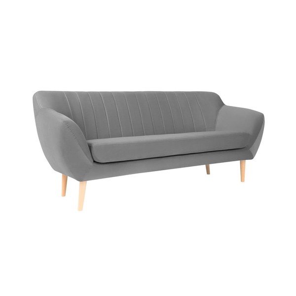 Šedá sametová pohovka Mazzini Sofas Sardaigne, 188 cm-image-2