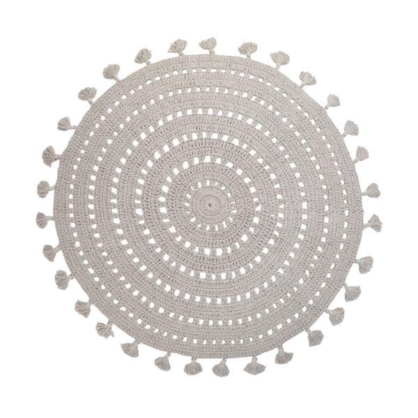 Šedý ručně vyrobený koberec z bavlny Nattiot Nila, ø 120 cm
