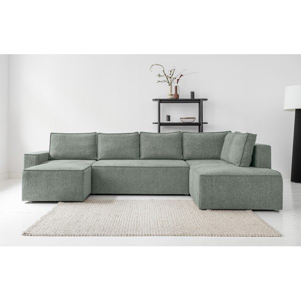 Světle zelená rozkládací rohová pohovka (pravý roh) Brave Dave – Miuform-image-1