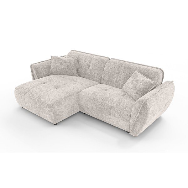 Béžová žinylková rohová pohovka (levý roh/s lenoškou) Nelia – Ropez-image-2