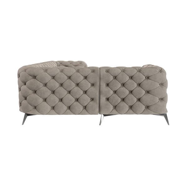 Šedobéžová sametová rohová pohovka (levý roh/do L) Chelsea – Ropez-image-3