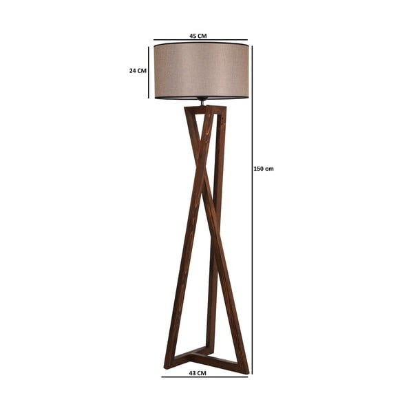 Hnědá stojací lampa s textilním stínidlem (výška 149 cm) Maçka – Opviq lights-image-3