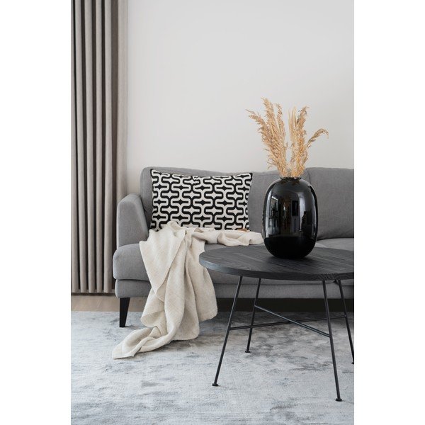 Černý konferenční stolek s deskou z borovicového dřeva Rowico Grafton, ø 70 cm-image-1