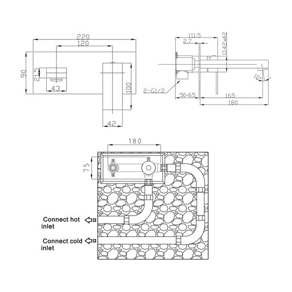 Podomítková umyvadlová baterie v leskle stříbrné barvě (1 výstup) Latus – Sapho-image-3