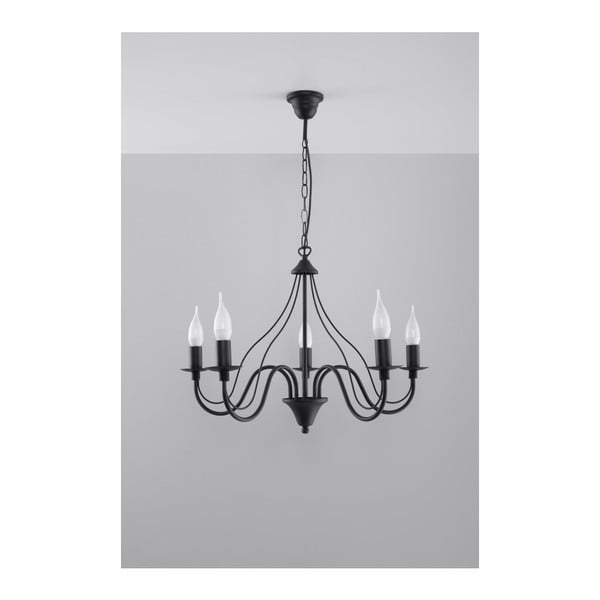 Černé závěsné svítidlo Sollux Fiorano 5-image-4