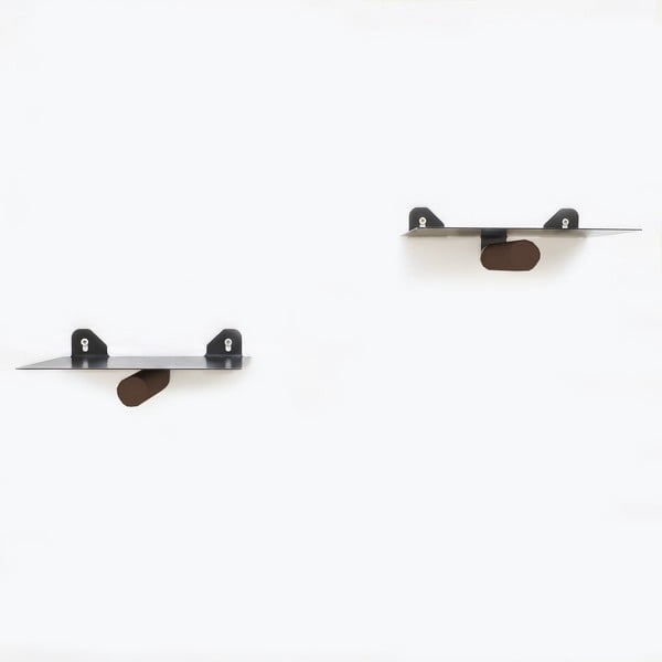Černé kovové police v sadě 2 ks 21 cm Rod – Kalune Design-image-1
