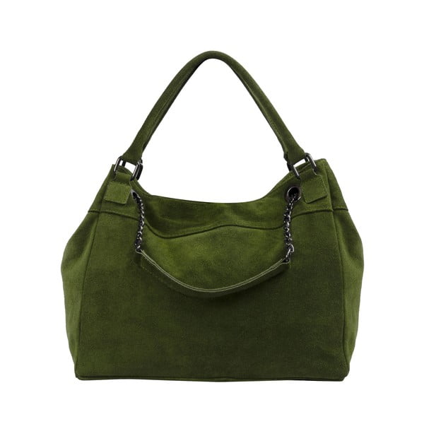 Tmavě zelená kožená kabelka Infinitif Sherazade