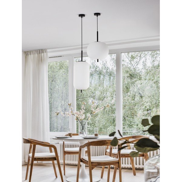 Bílé/černé skleněné závěsné svítidlo ø 22 cm Lato – Nova Luce-image-1