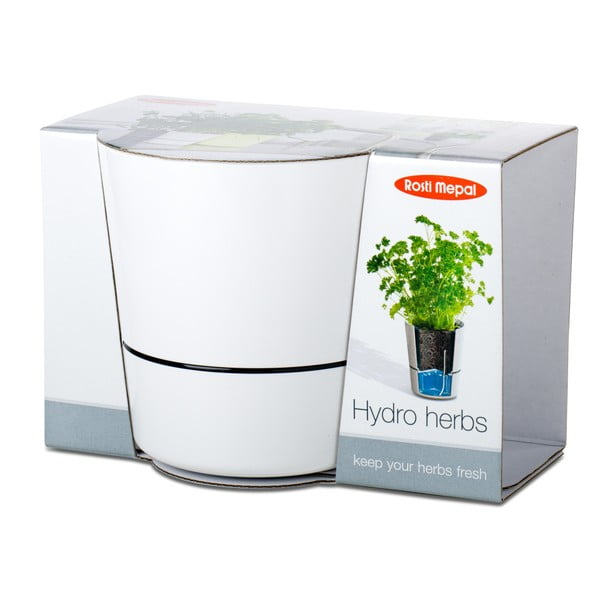 Bílý květináč na bylinky Mepal Hydro Herbs-image-1