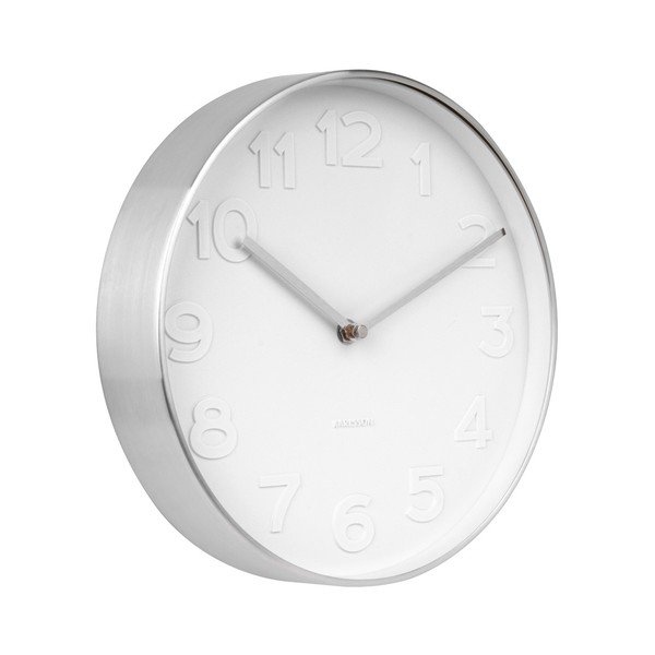 Nástěnné hodiny s detaily ve stříbrné barvě Karlsson Mr. White, ⌀ 28 cm-image-1