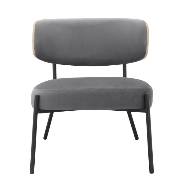 Šedé sametové křeslo s podnožkou Jerry – Støraa-image-3