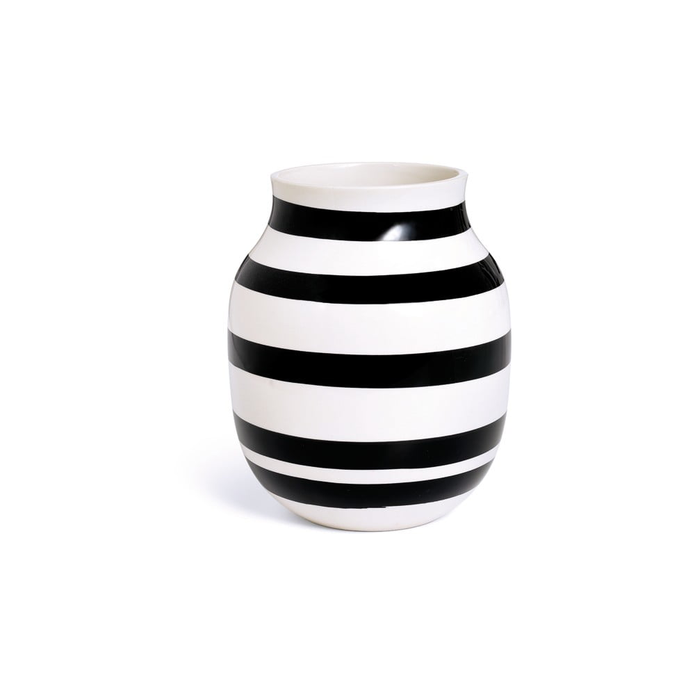 Černo-bílá kameninová váza Kähler Design Omaggio, výška 20 cm