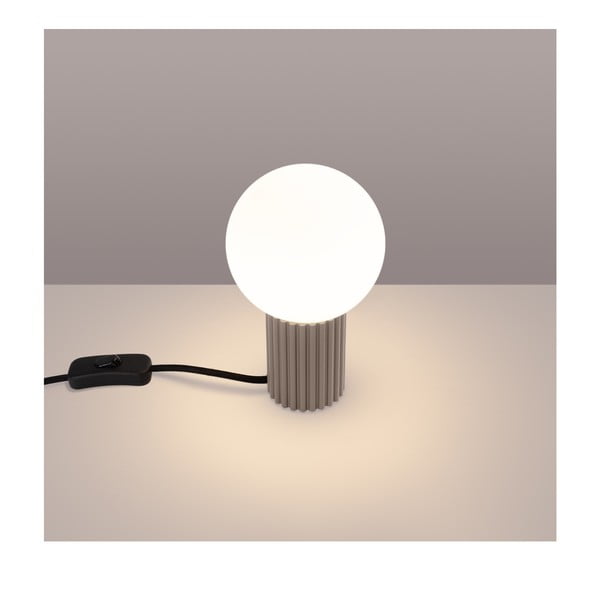 Taupe stolní lampa se skleněným stínidlem (výška 19 cm) Orbital – Sollux-image-1