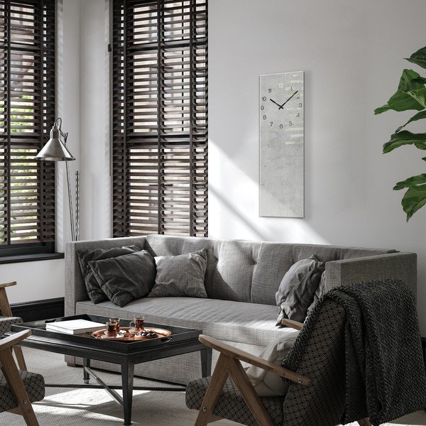 Nástěnné hodiny Styler Glassclock Concrete, 20 x 60 cm-image-2