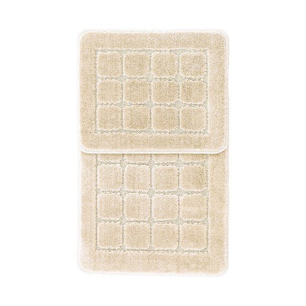 Krémové koupelnové předložky v sadě 2 ks 50x80 cm Kareli – Foutastic-image-2