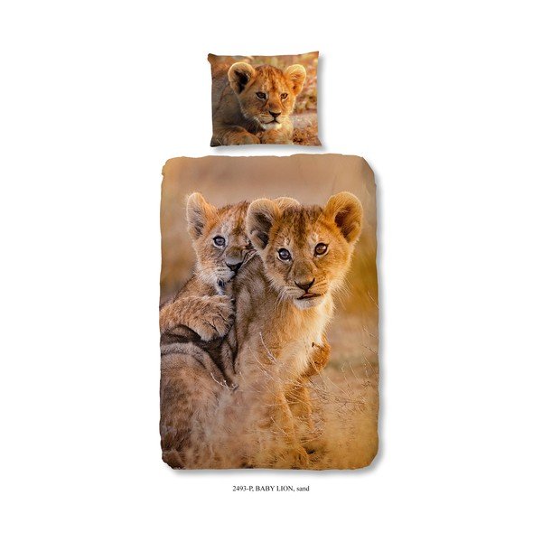 Dětské bavlněné povlečení na jednolůžko Good Morning Baby Lion, 140 x 200 cm-image-1