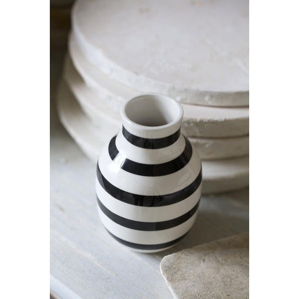 Černo-bílá kameninová váza Kähler Design Omaggio, výška 12,5 cm-image-3