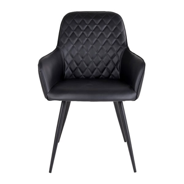Černá čalouněná jídelní křesla v sadě 2 ks s područkami Harbo – House Nordic-image-2