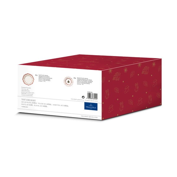 Červeno-bílý porcelánový 8dílný set nádobí s vánočním motivem Villeroy & Boch-image-1