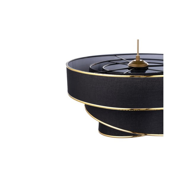 Závěsné svítidlo v černo-zlaté barvě s textilním stínidlem ø 40 cm Couper – Opviq lights-image-2
