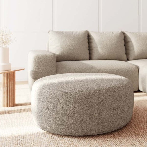 Béžová podnožka z textilie bouclé Monce – Rodier-image-2