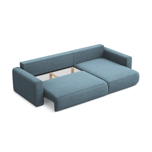 Světle modrá rozkládací/s úložným prostorem rohová pohovka (pravý roh/s lenoškou) Kapua – Makamii-image-3