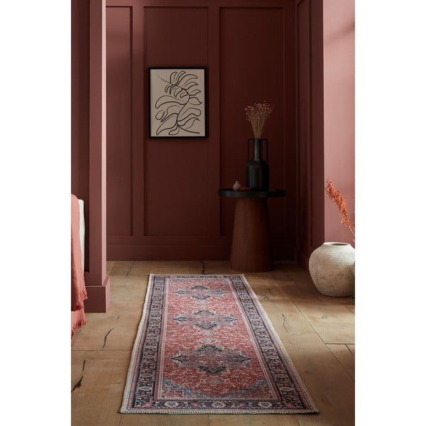 Vínový pratelný běhoun s příměsí recyklovaných vláken 60x230 cm Windsor – Flair Rugs-image-2