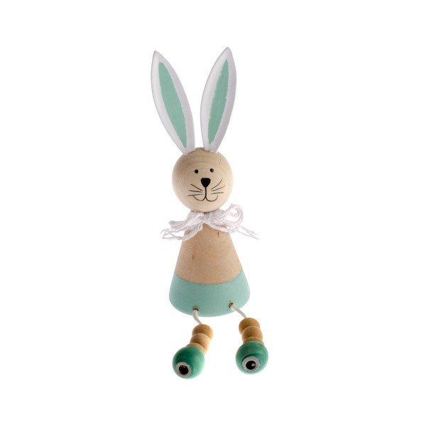 Dřevěná dekorace s detailem v modré barvě Dakls Happy Easter