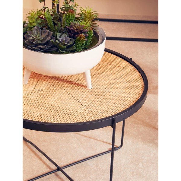 Ratanový kulatý konferenční stolek v přírodní barvě ø 60 cm Depok – Premier Housewares-image-1