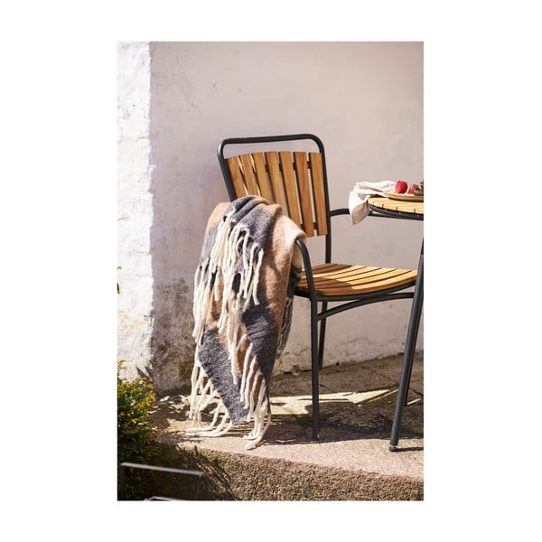 Hnědá deka s příměsí vlny 130x170 cm Carmel – House Nordic-image-1