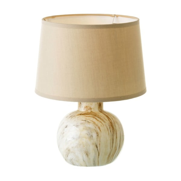 Béžová keramická stolní lampa s textilním stínidlem (výška 26,5 cm) – Casa Selección