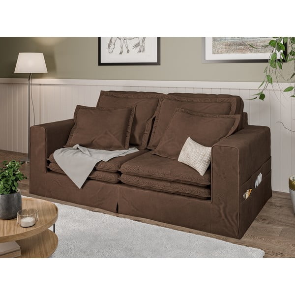 Tmavě hnědá pohovka 196 cm Nora – Ropez-image-3