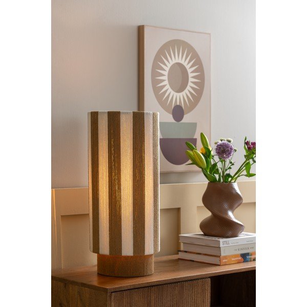 Bílá/v přírodní barvě provazová stolní lampa (výška 58 cm) Vienna Stripes – Leitmotiv-image-1