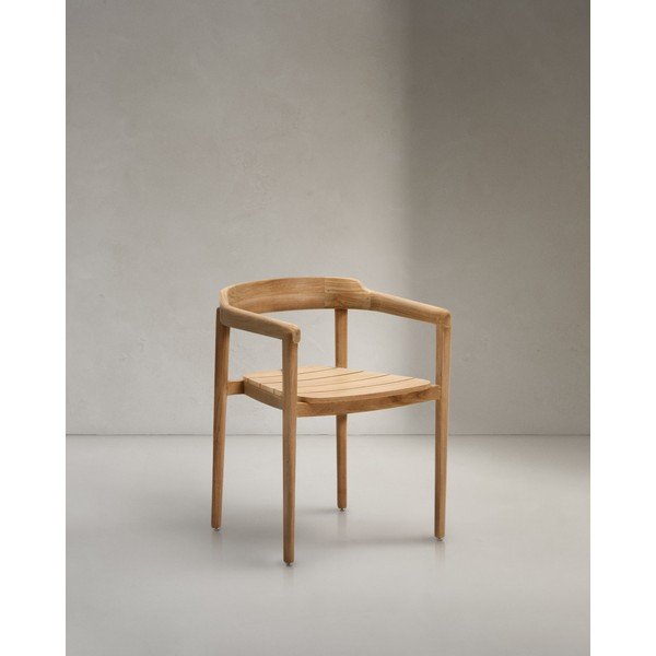Dřevěná zahradní židle v přírodní barvě Icaro – Kave Home-image-1