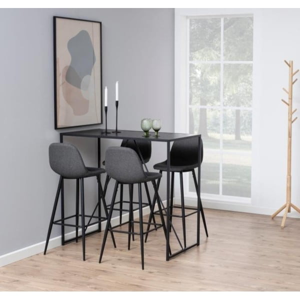 Světle šedá barová židle s kovovým podnožím Actona Wilma-image-1