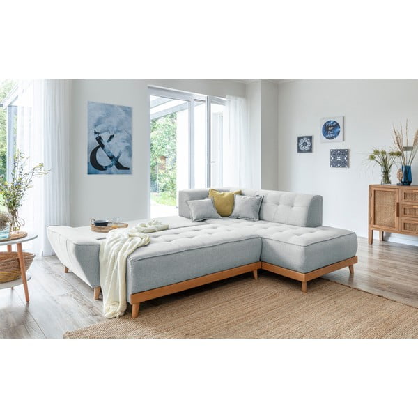 Světle šedá rozkládací rohová pohovka Miuform Dazzling Daisy L, pravý roh-image-4