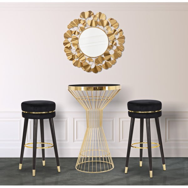 Černá/ve zlaté barvě čalouněná barová stolička (výška sedáku 74 cm) Paris – Mauro Ferretti-image-1