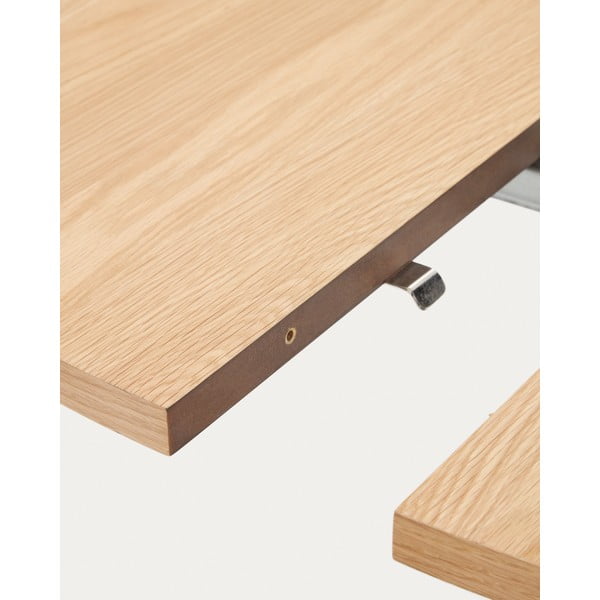 Kulatý rozkládací jídelní stůl s deskou v dubovém dekoru v přírodní barvě ø 90 cm Montuiri – Kave Home-image-3