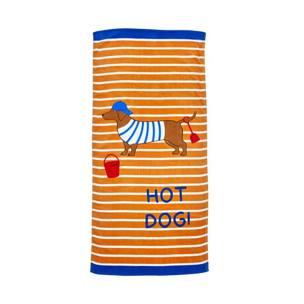 Oranžová bavlněná plážová osuška 76x160 cm Hot Dog – Catherine Lansfield