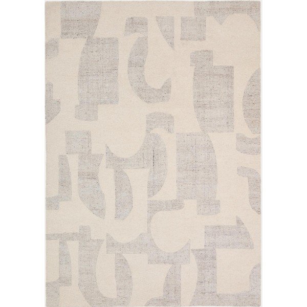 Šedý/béžový ručně tkaný vlněný koberec 200x300 cm Norela – Kave Home