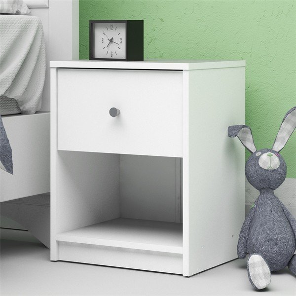 Bílý noční stolek s poličkami May - Tvilum-image-1