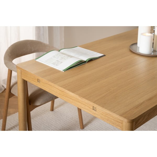 Rozkládací jídelní stůl v dekoru dubu v přírodní barvě 100x200 cm Atlantic – Actona-image-4