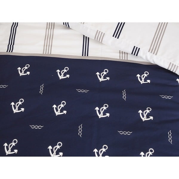 Tmavě modré krepové povlečení na jednolůžko 140x200 cm Exclusive – B.E.S.-image-3